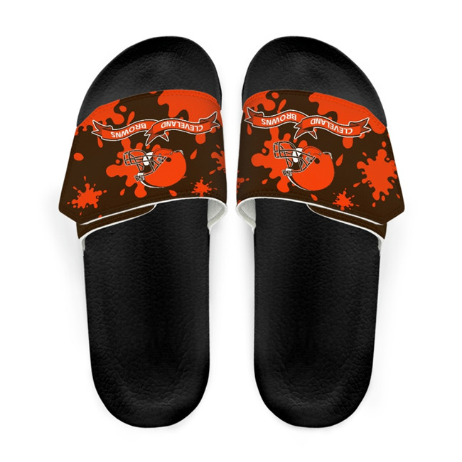 Men's Cleveland Browns Beach Adjustable Slides Non-Slip Slippers/Sandals/Shoes 003